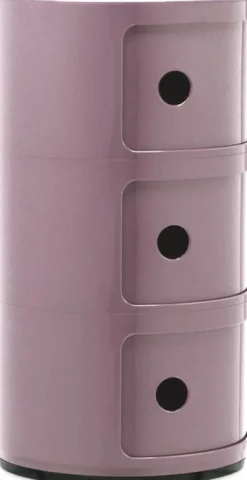Table de chevet mauve 3 tiroirs Componibili - Kartell