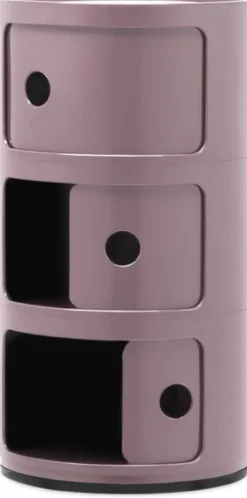 Table de chevet mauve 3 tiroirs Componibili - Kartell