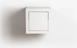 Table de chevet murale en bouleau teinté blanc 40x40x40cm Fläpps Box - Ambivalenz