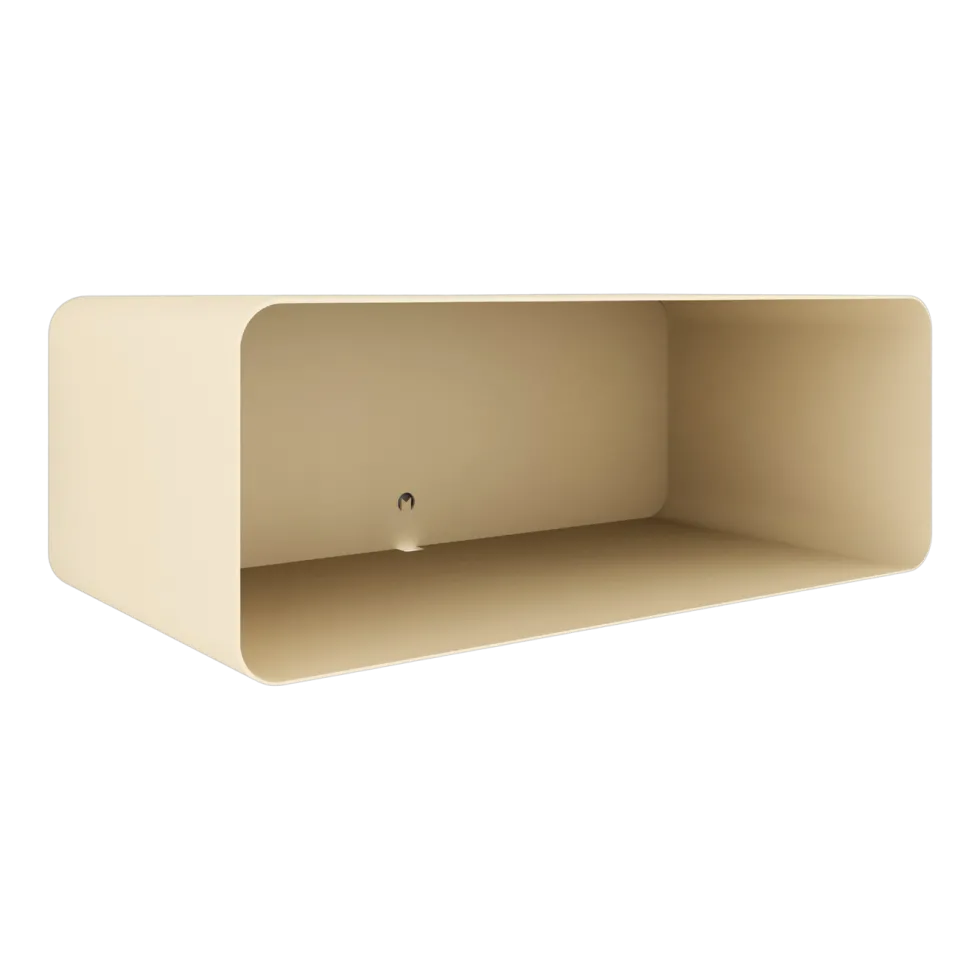 Table de chevet suspendue en acier beige cashew 47x17x25cm Nelio - Metallbude