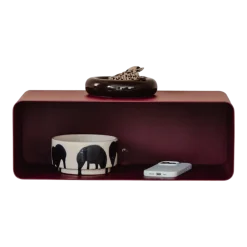 Table de chevet suspendue en acier rouge bordeaux 47x17x25cm Nelio - Metallbude