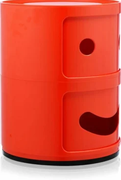 Table de chevet 2 tiroirs rouge Componibili Smile - Kartell