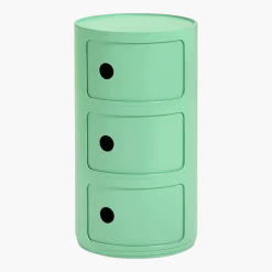 Table de chevet vert 3 tiroirs Componibili Bio - Kartell