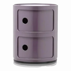Table de chevet violet 2 tiroirs Componibili - Kartell