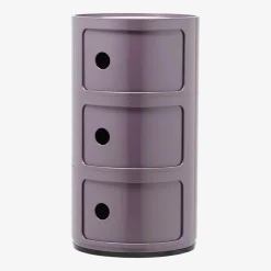 Table de chevet violet 3 tiroirs Componibili - Kartell