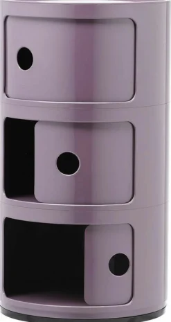 Table de chevet violet 3 tiroirs Componibili - Kartell