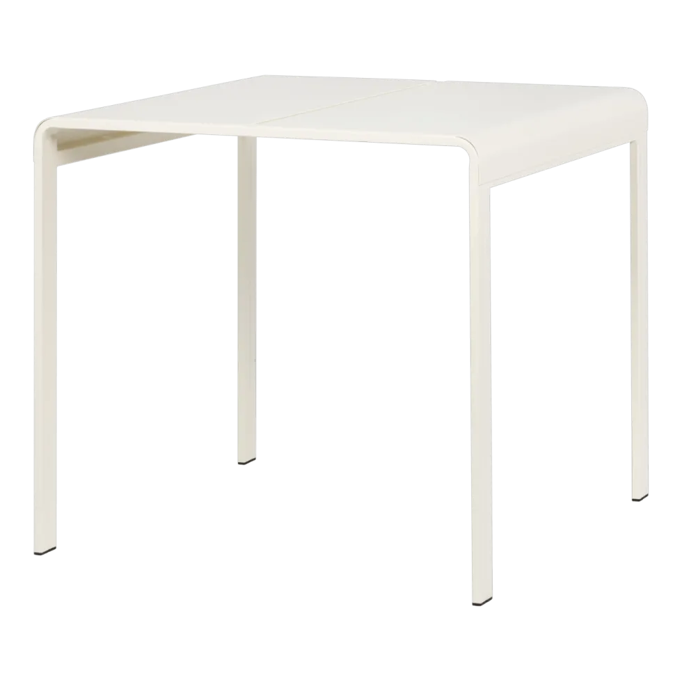 Table de jardin carrée en acier beige 80x80cm Oto - noo.ma