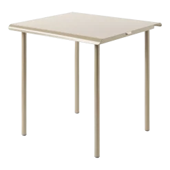 Table de jardin carrée en acier inoxydable beige gris 75x75cm Patio - Tolix