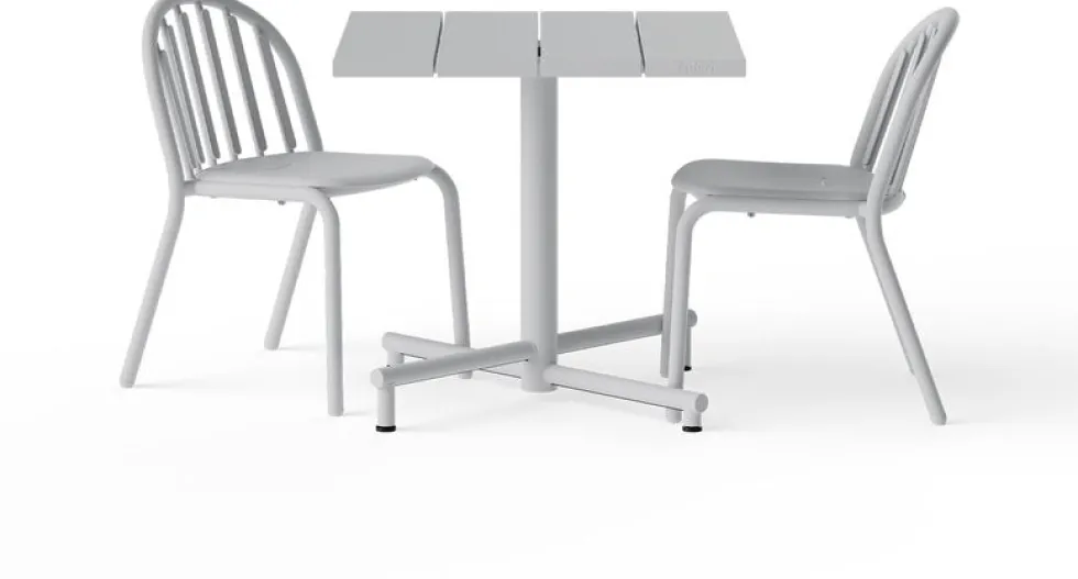 Table de jardin carrée en aluminium gris clair 80x76cm Fred's - Fatboy