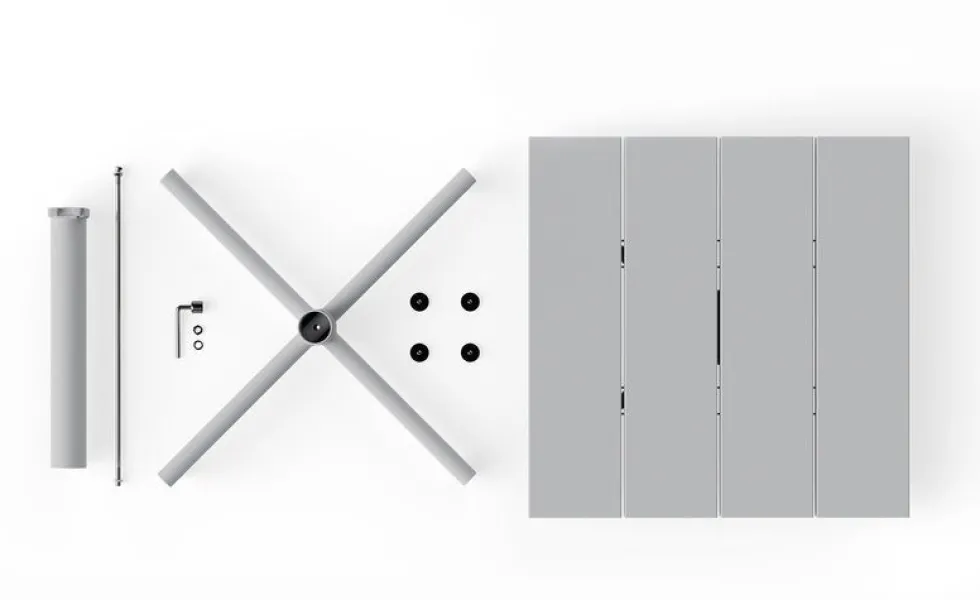Table de jardin carrée en aluminium gris clair 80x76cm Fred's - Fatboy