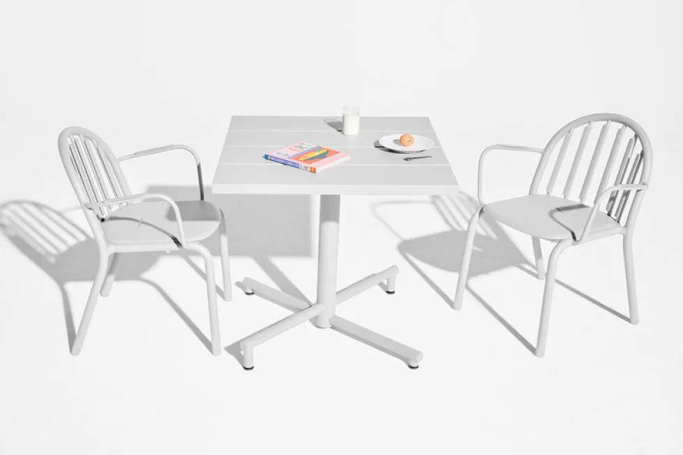 Table de jardin carrée en aluminium gris clair 80x76cm Fred's - Fatboy