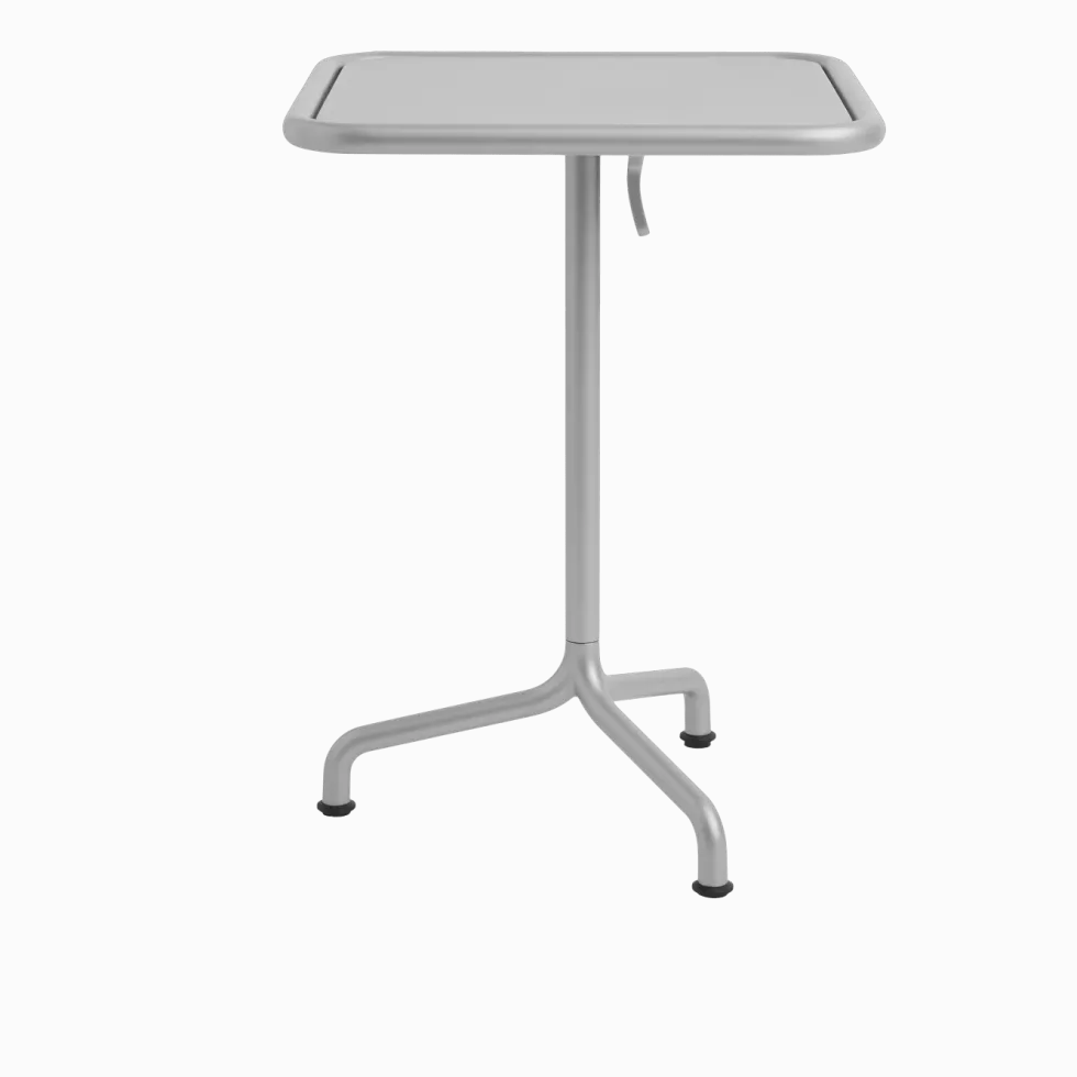 Table de jardin carrée en aluminium laqué gris argenté 55x55x74cm Deville - HAY