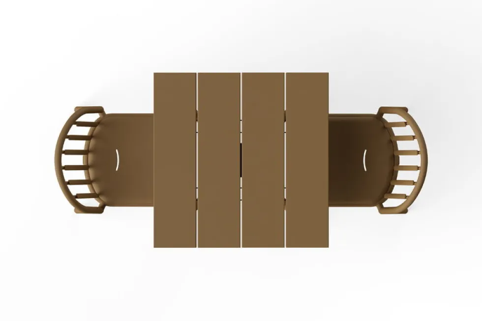 Table de jardin carrée en aluminium mocha 80x76cm Fred's - Fatboy