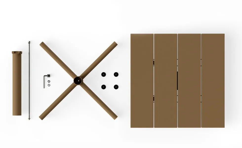 Table de jardin carrée en aluminium mocha 80x76cm Fred's - Fatboy
