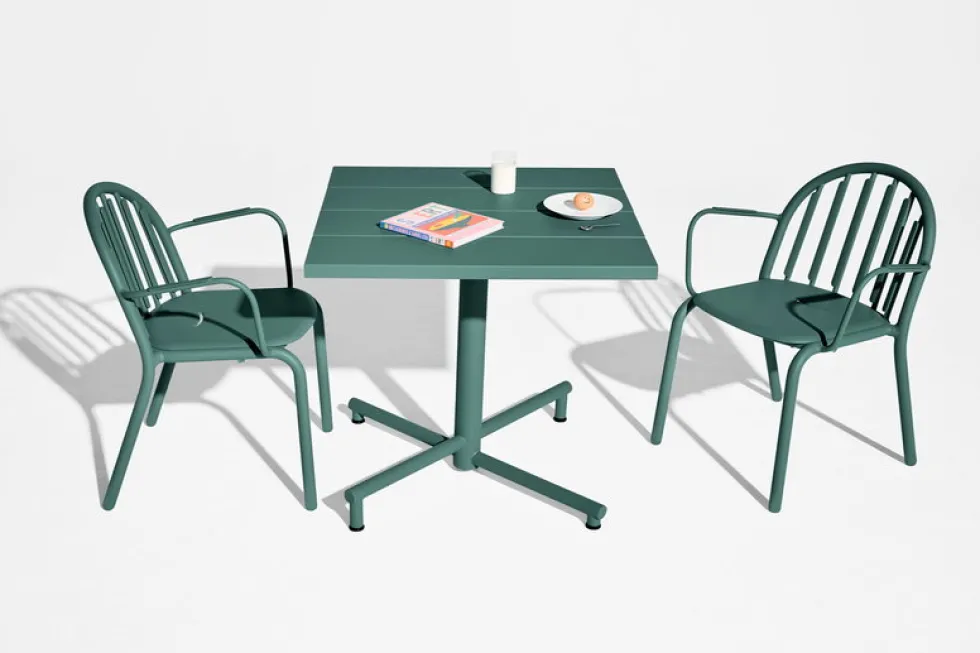 Table de jardin carrée en aluminium sauge foncé 80x76cm Fred's - Fatboy