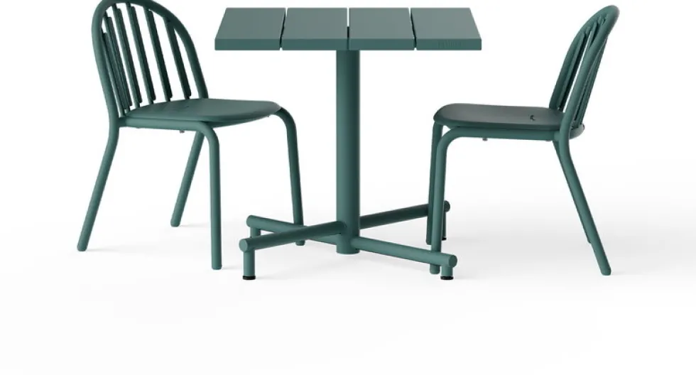 Table de jardin carrée en aluminium sauge foncé 80x76cm Fred's - Fatboy
