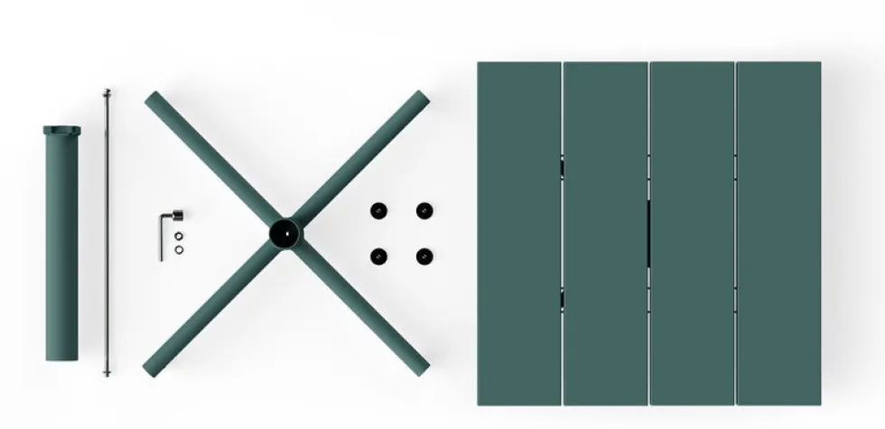 Table de jardin carrée en aluminium sauge foncé 80x76cm Fred's - Fatboy