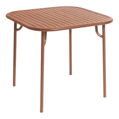 Table de jardin carrée en aluminium terracotta Week-End - Petite Friture