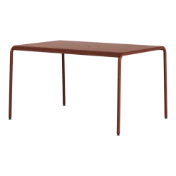 Table de jardin en acier thermolaqué rouge brique 4 places 130x90cm Panorama - TIPTOE