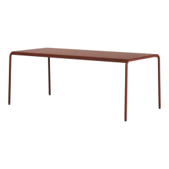 Table de jardin en acier thermolaqué rouge brique 8 places 190x90cm Panorama - TIPTOE
