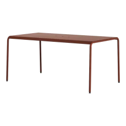 Table de jardin en acier thermolaqué rouge brique 6 places 160x90cm Panorama - TIPTOE