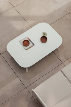 Table de jardin ovale en acier blanc 120cm Lago - Metallbude