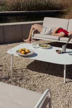 Table de jardin ovale en acier blanc 120cm Lago - Metallbude