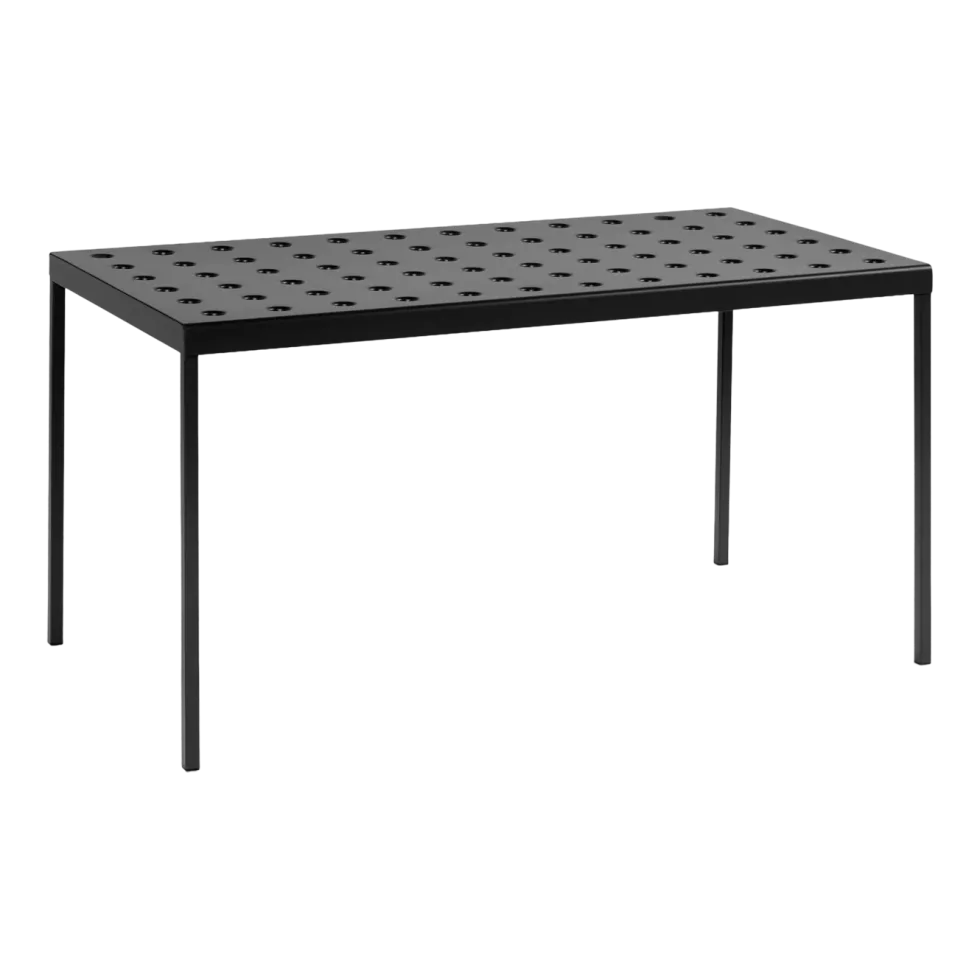 Table de jardin rectangulaire en acier anthracite 144 x 76 cm Balcony - HAY