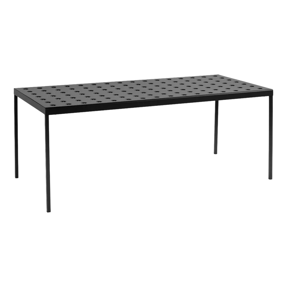 Table de jardin rectangulaire en acier anthracite 190 x 87 cm Balcony - HAY