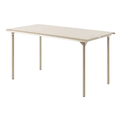 Table de jardin rectangulaire en acier inoxydable beige gris 160x100cm Patio - Tolix