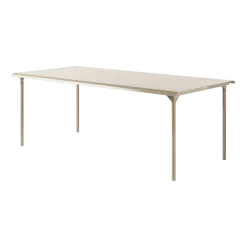 Table de jardin rectangulaire en acier inoxydable beige gris 200x100cm Patio - Tolix