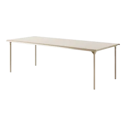 Table de jardin rectangulaire en acier inoxydable beige gris 240x100cm Patio - Tolix