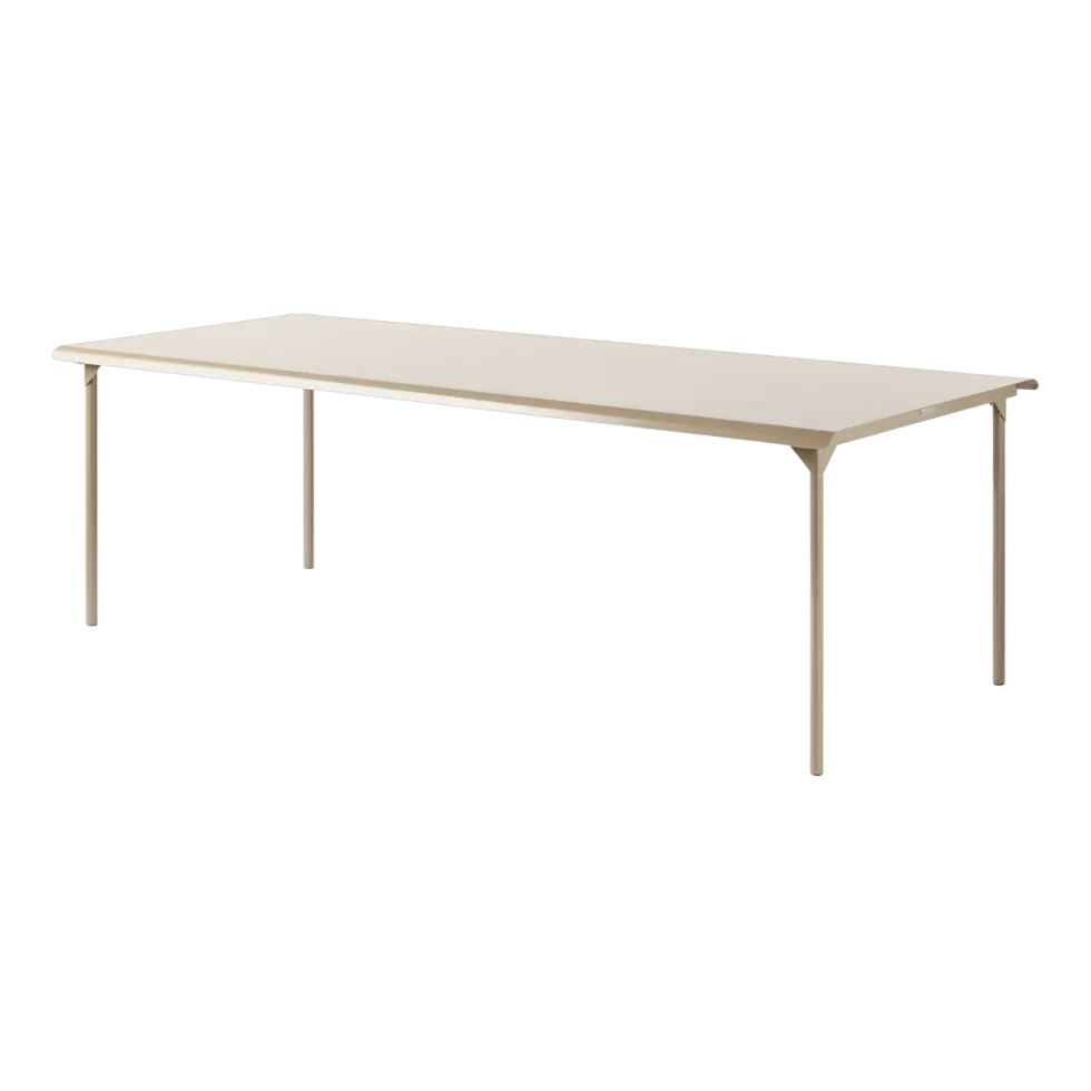 Table de jardin rectangulaire en acier inoxydable beige gris 240x100cm Patio - Tolix