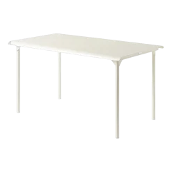 Table de jardin rectangulaire en acier inoxydable blanc perlé 140x80cm Patio - Tolix