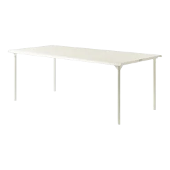 Table de jardin rectangulaire en acier inoxydable blanc perlé 200x100cm Patio - Tolix