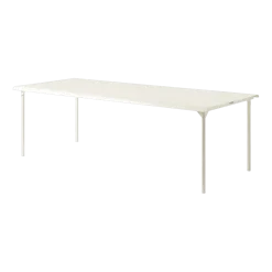 Table de jardin rectangulaire en acier inoxydable blanc perlé 240x100cm Patio - Tolix