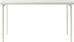 Table de jardin rectangulaire en acier inoxydable blanc pur 140x80cm Patio - Tolix