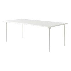 Table de jardin rectangulaire en acier inoxydable blanc pur 200x100cm Patio - Tolix