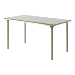 Table de jardin rectangulaire en acier inoxydable vert jonc 160x100cm Patio - Tolix