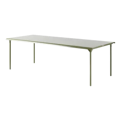 Table de jardin rectangulaire en acier inoxydable vert jonc 240x100cm Patio - Tolix