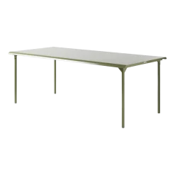 Table de jardin rectangulaire en acier inoxydable vert jonc 200x100cm Patio - Tolix
