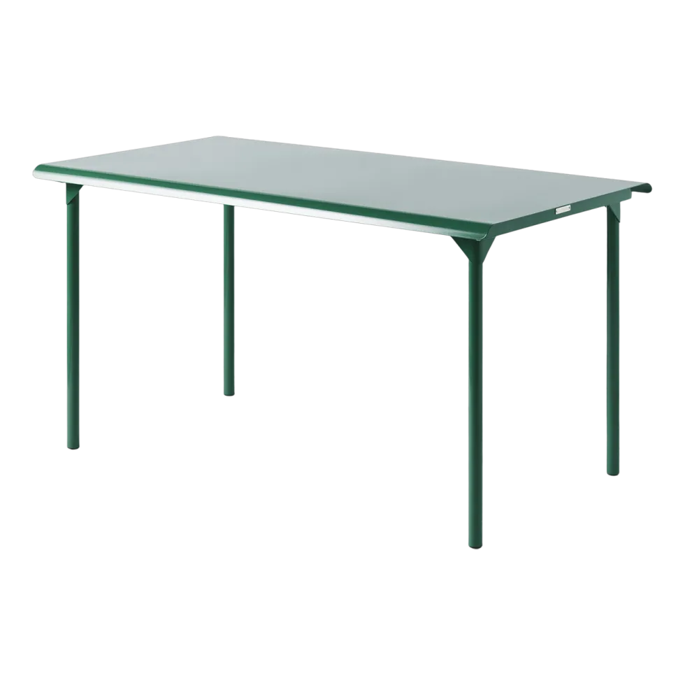Table de jardin rectangulaire en acier inoxydable vert mousse 140x80cm Patio - Tolix