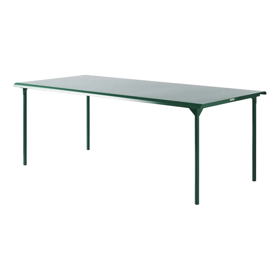 Table de jardin rectangulaire en acier inoxydable vert mousse 200x100cm Patio - Tolix