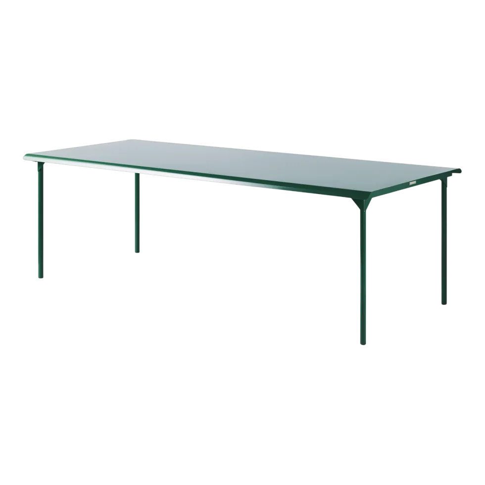 Table de jardin rectangulaire en acier inoxydable vert mousse 240x100cm Patio - Tolix
