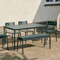 Table de jardin rectangulaire en acier rouge 190 x 87 cm Balcony - HAY