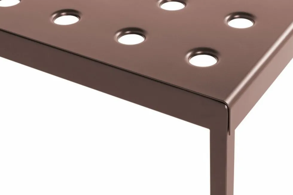 Table de jardin rectangulaire en acier rouge 144 x 76 cm Balcony - HAY