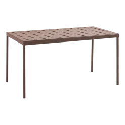 Table de jardin rectangulaire en acier rouge 144 x 76 cm Balcony - HAY
