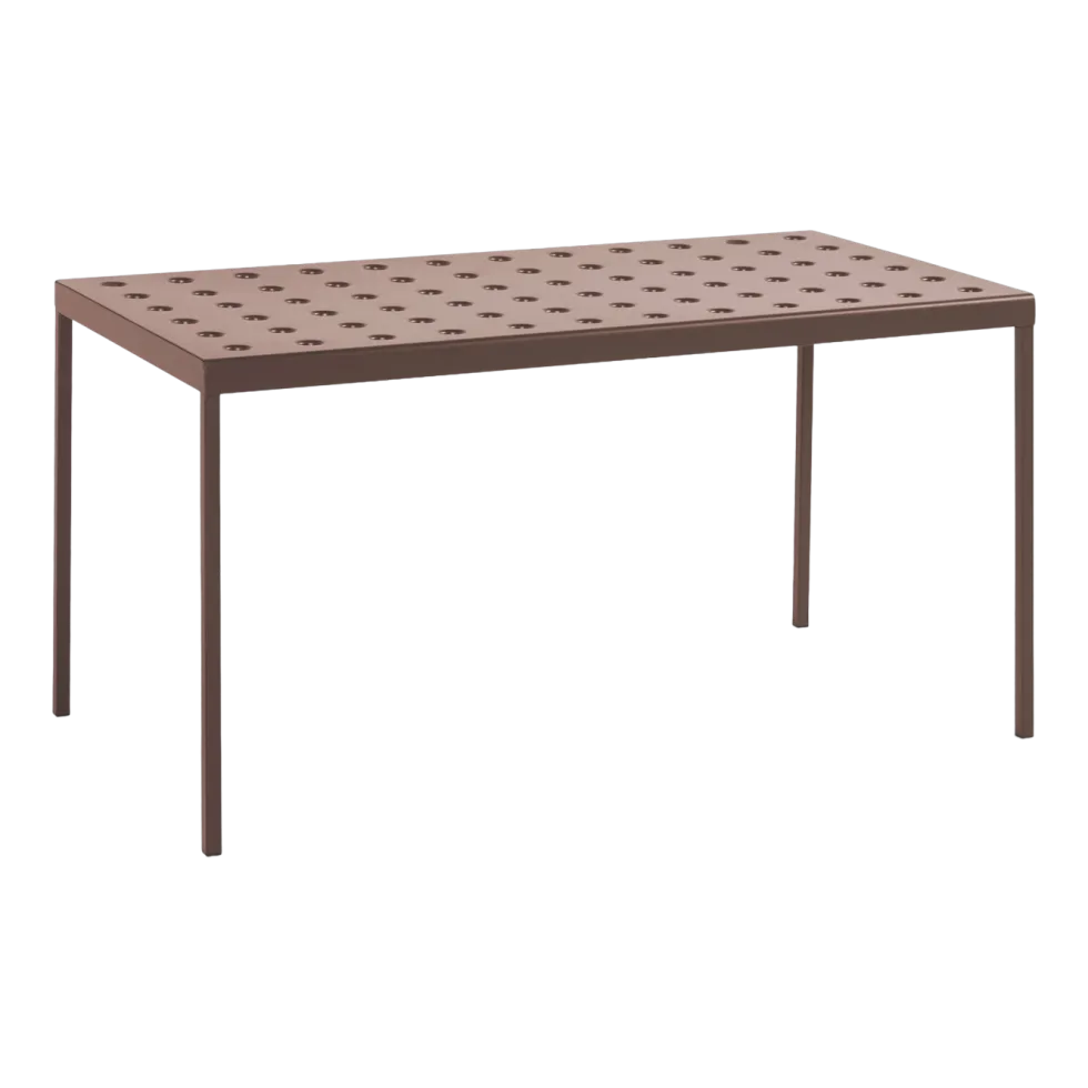 Table de jardin rectangulaire en acier rouge 144 x 76 cm Balcony - HAY