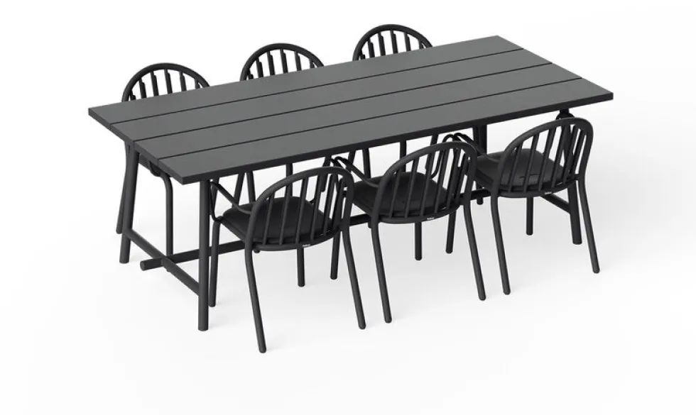 Table de jardin rectangulaire en aluminium anthracite 220x100x76cm Fred's - Fatboy