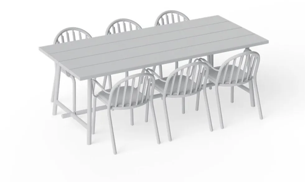 Table de jardin rectangulaire en aluminium gris clair 220x100x76cm Fred's - Fatboy